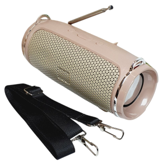 Bezdrátový Bluetooth reproduktor A39 béžový: 6W, TWS, FM rádio, popruh